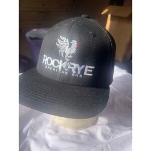 Rock Rye American Bar Snapback‎ Hat Black Embroidered Rooster Logo